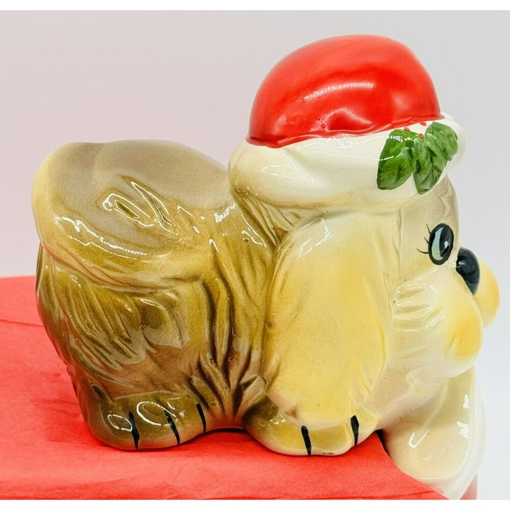 House of Lloyd Dog Christmas Stocking Holder Shelf Sitter Figurine Vintage - Picture 10 of 11